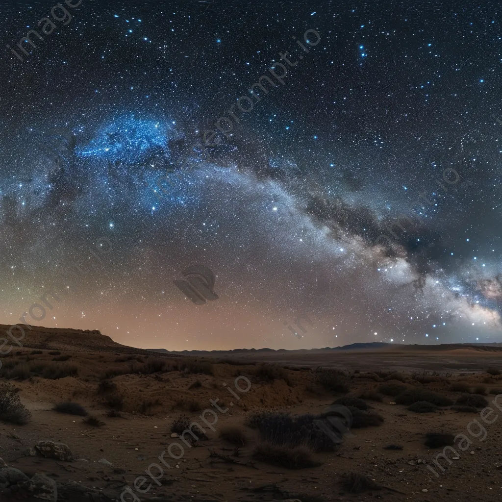 Starry sky over glowing desert sand dunes at night - Image 3