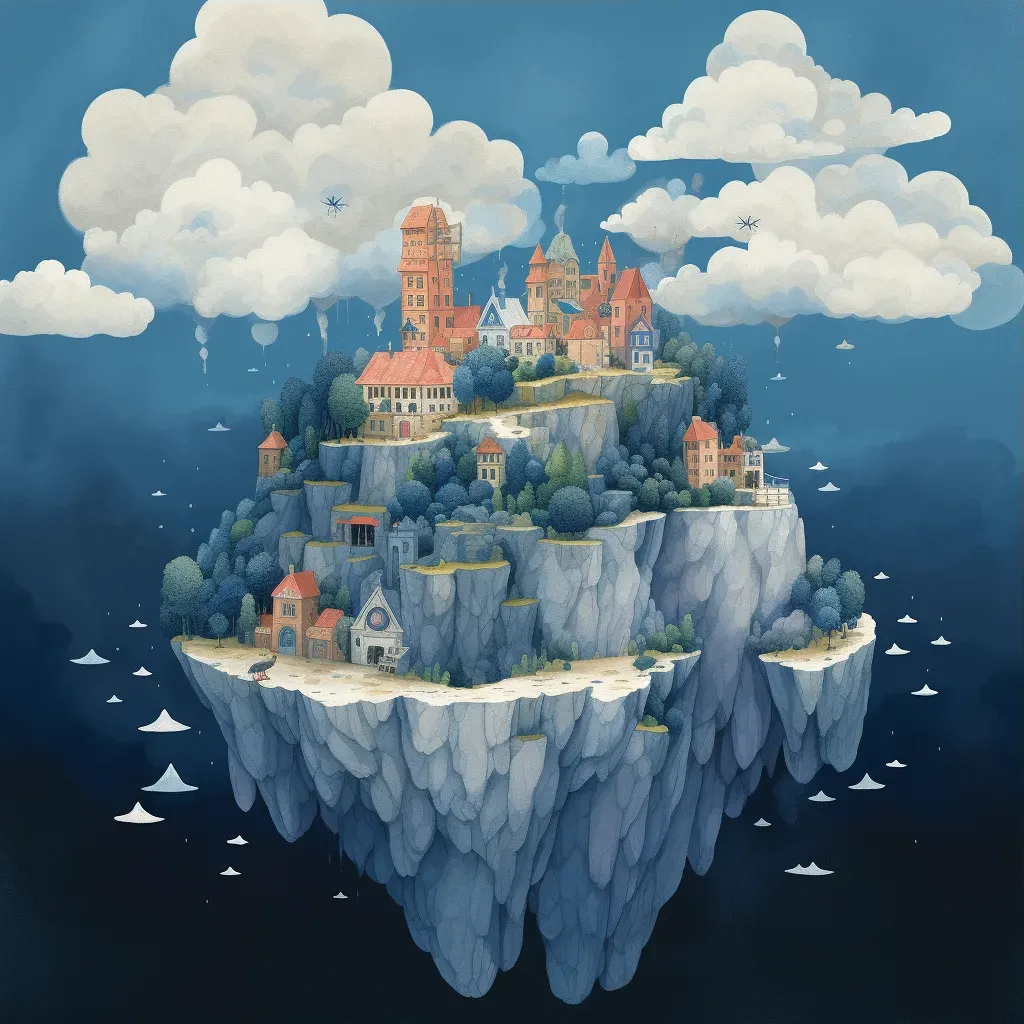 Universe with floating islands and grand castles in the sky - Image 3