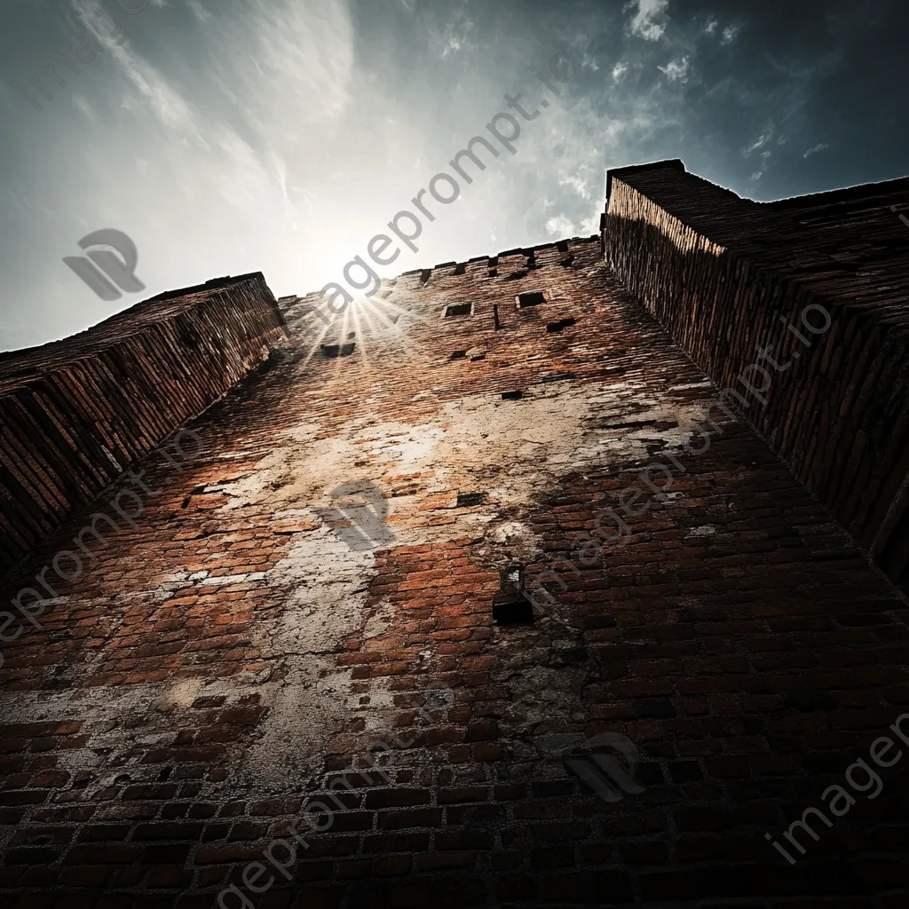 Dramatic view of a historic brick wall structure - Image 2