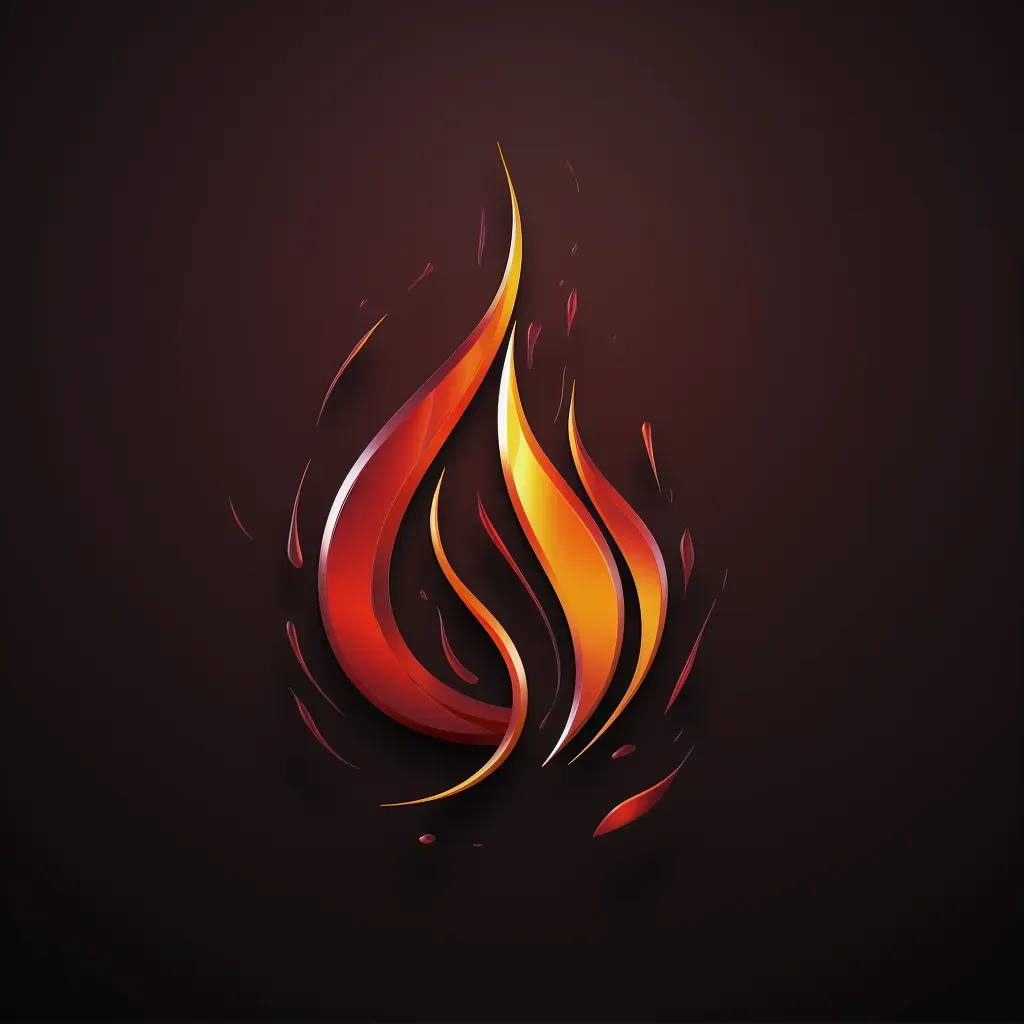 Artistic and abstract logo design with flame icon in orange and red colors - Image 1