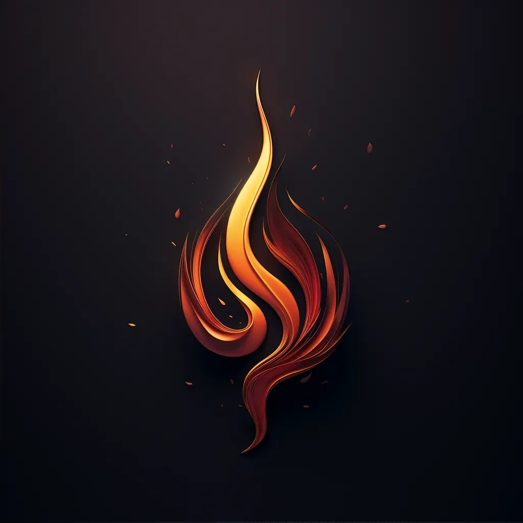 Artistic and abstract logo design with flame icon in orange and red colors - Image 2