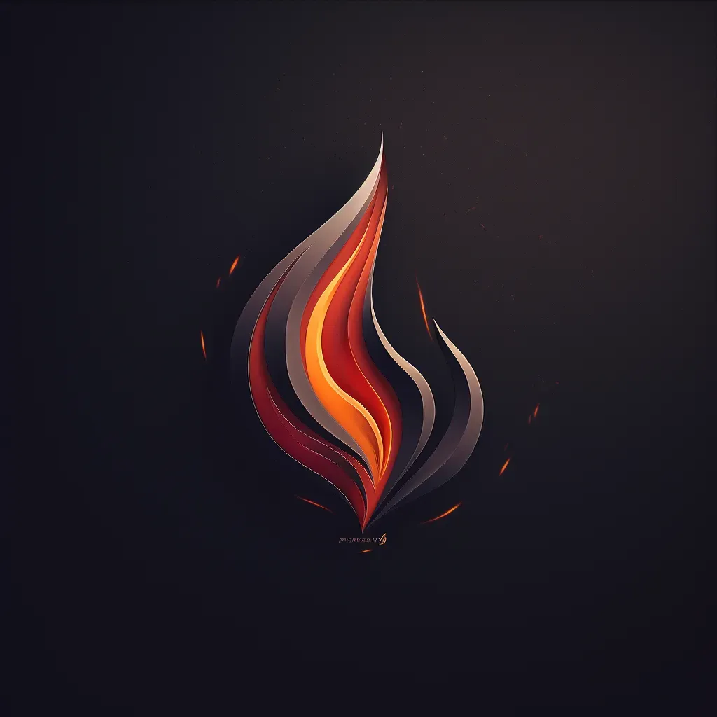 Artistic and abstract logo design with flame icon in orange and red colors - Image 3