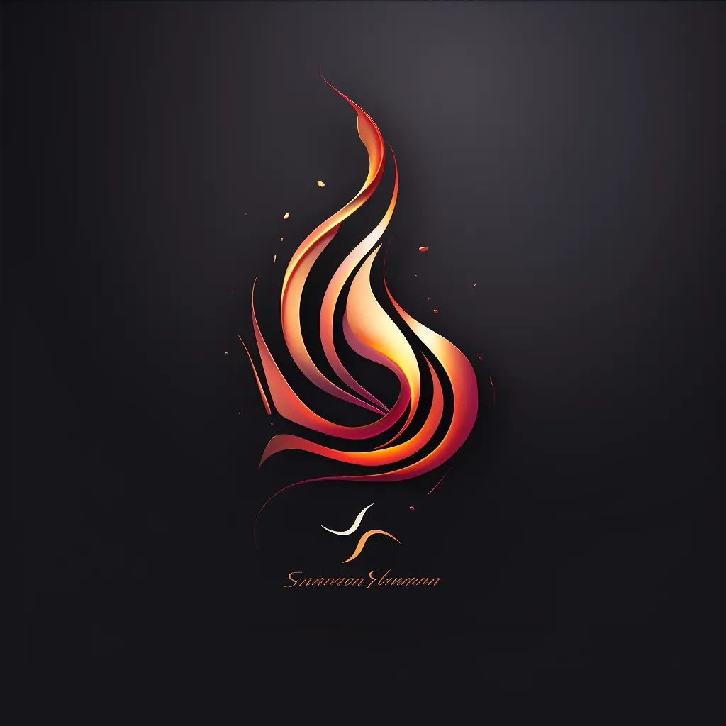 Artistic and abstract logo design with flame icon in orange and red colors - Image 4