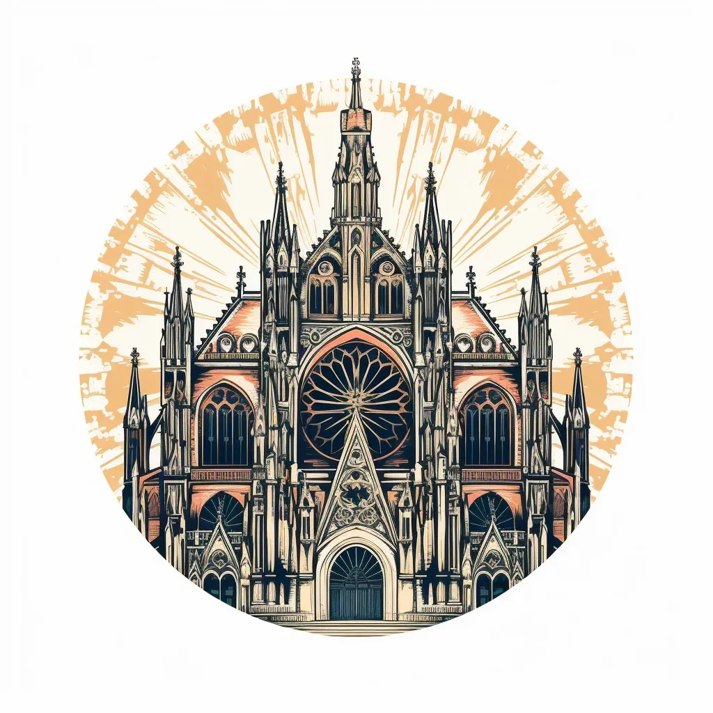 Gothic Architecture Tour Emblem Logo - Image 1