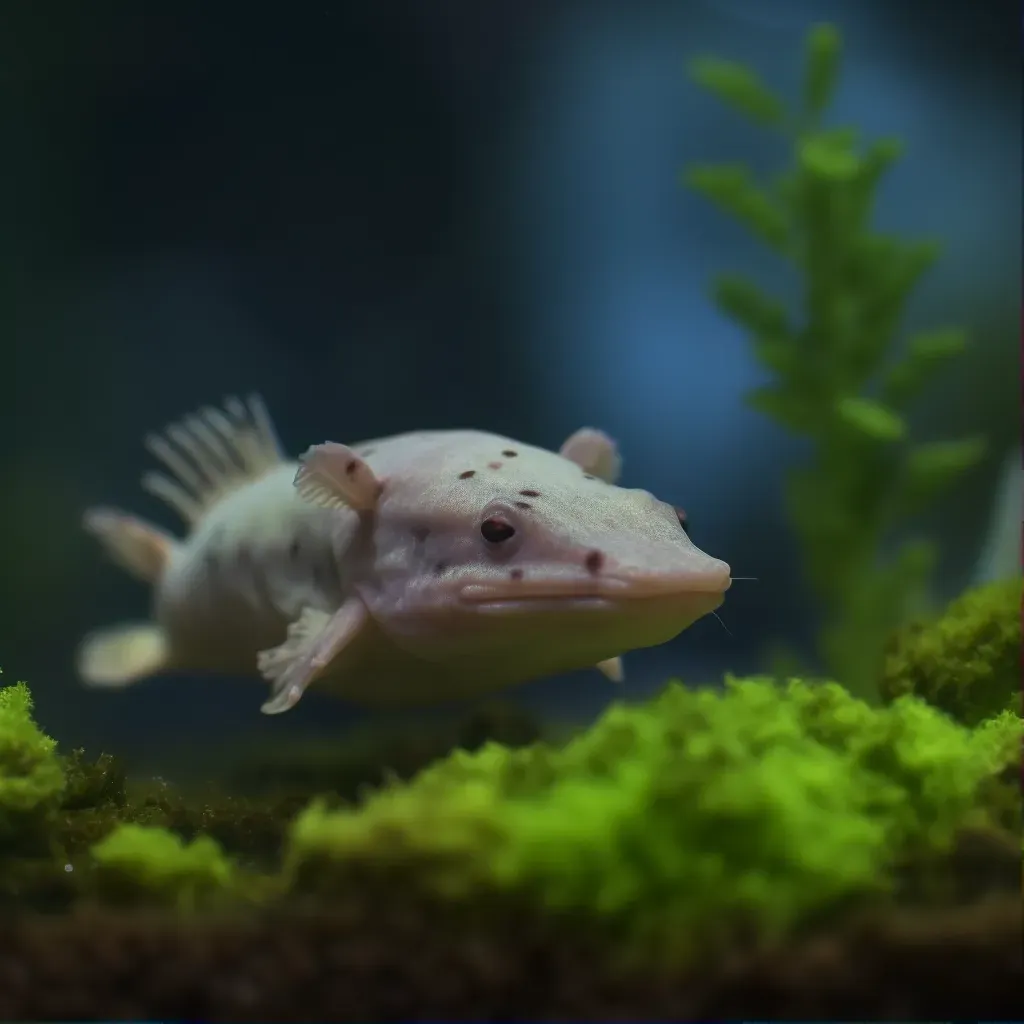 Graceful axolotl in aquarium - Image 1