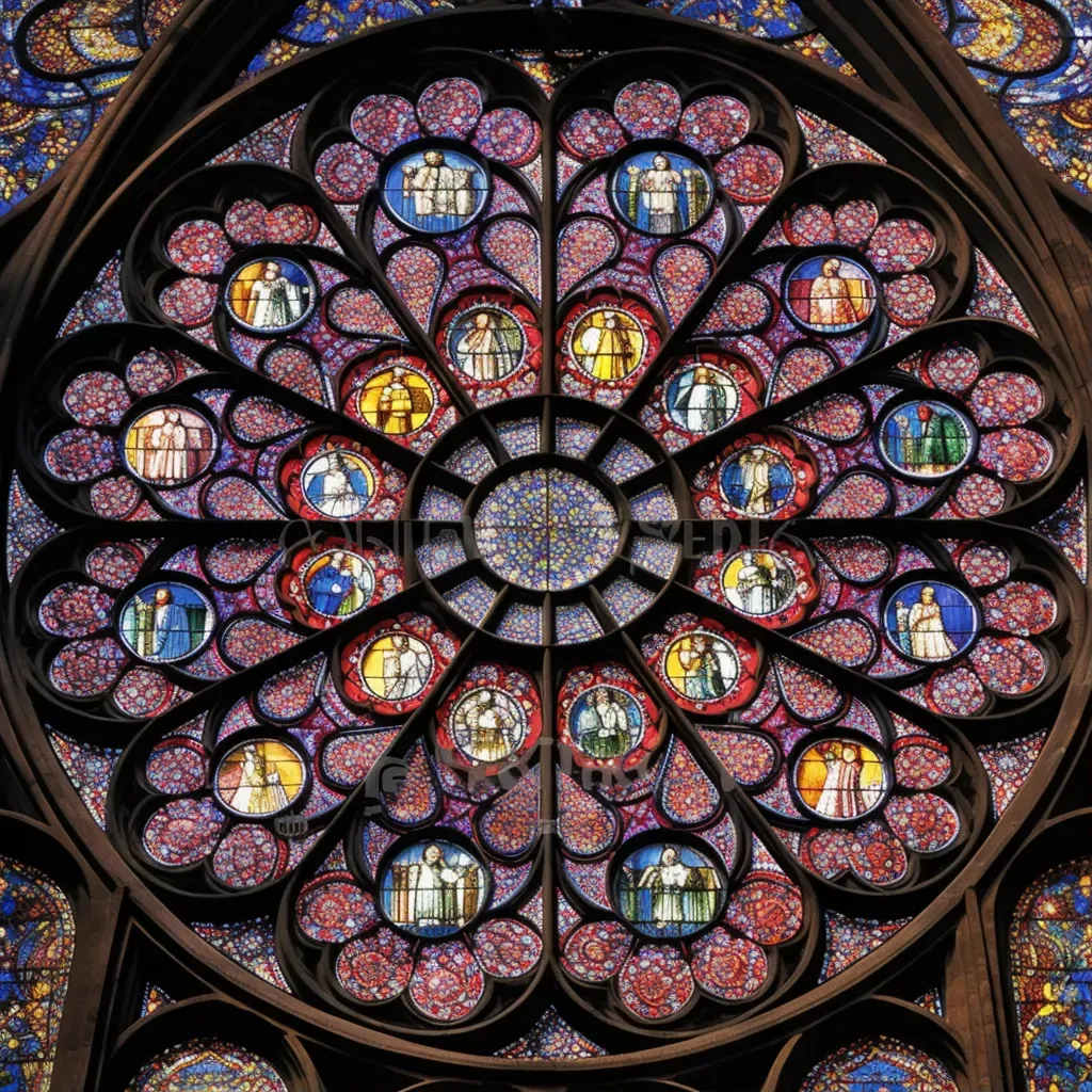 Gothic stained glass rosettes - Image 1