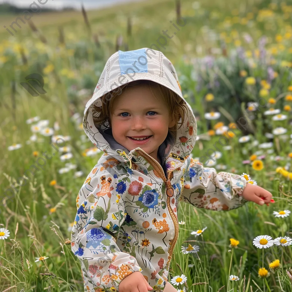 A child hiking through a field of wildflowers - Image 4