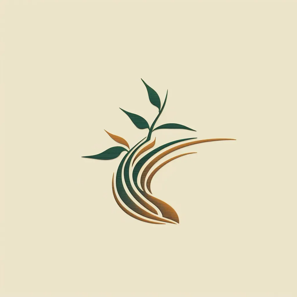 Nature-inspired logo design with bamboo stalk icon in green and brown colors - Image 1