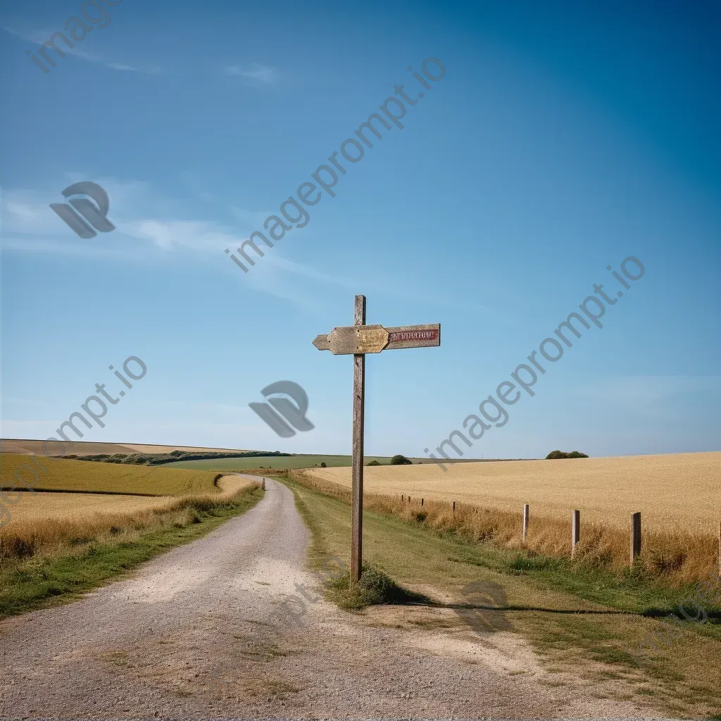 Single street signpost in countryside crossroads shot on Fujifilm X-T4 - Image 2