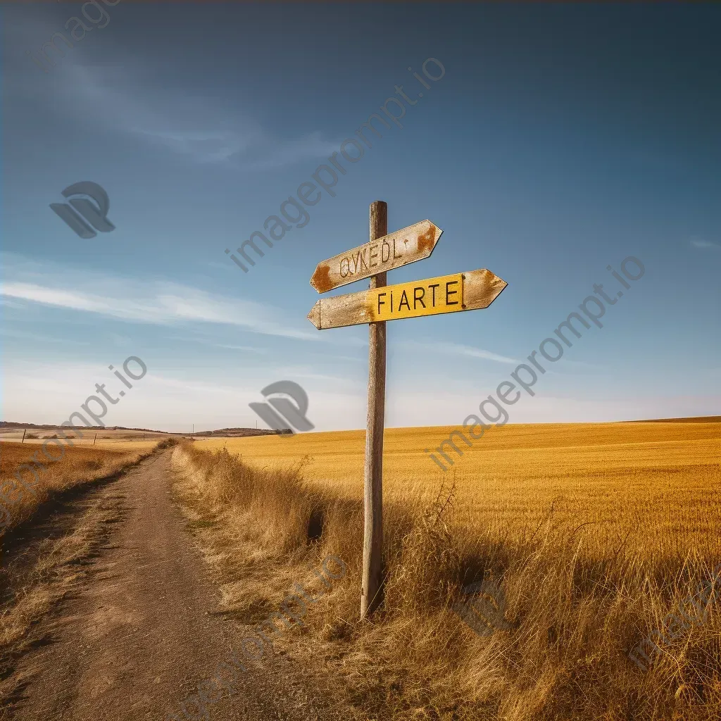 Single street signpost in countryside crossroads shot on Fujifilm X-T4 - Image 4