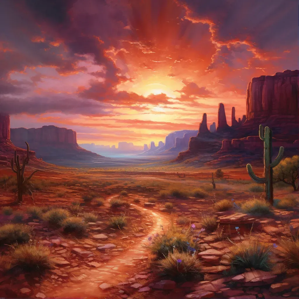 Arizona desert sunset landscape - Image 1