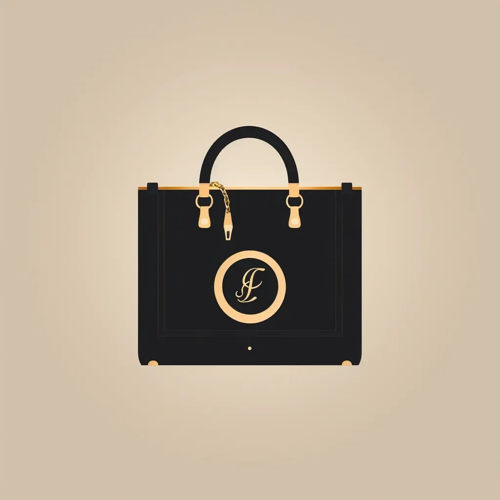 Sophisticated handbag logo for luxury handbag brand in black and gold - Image 1