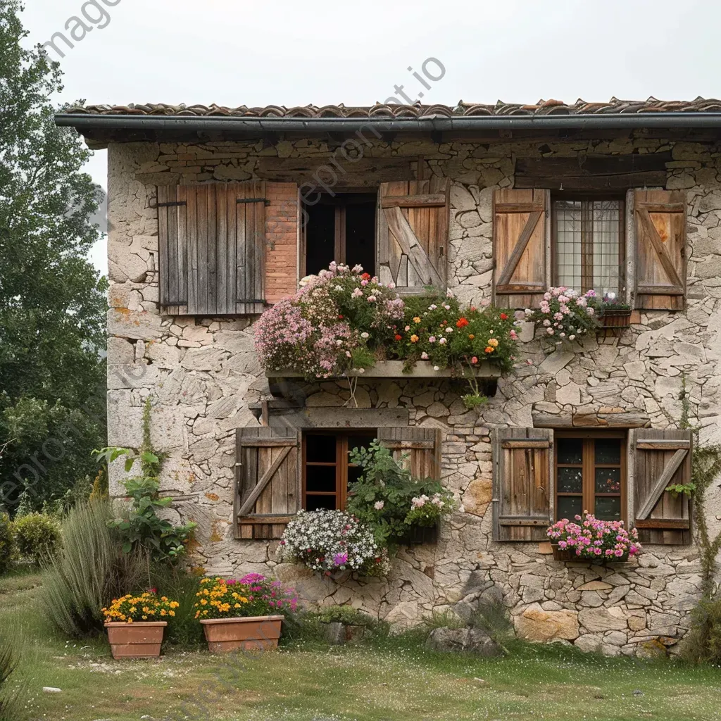 Rustic old farmhouse with wooden shutters - Image 2