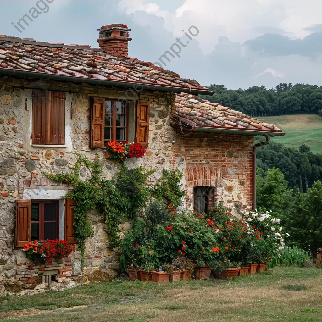 Rustic old farmhouse with wooden shutters - Image 3