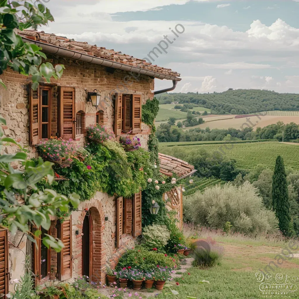 Rustic old farmhouse with wooden shutters - Image 4