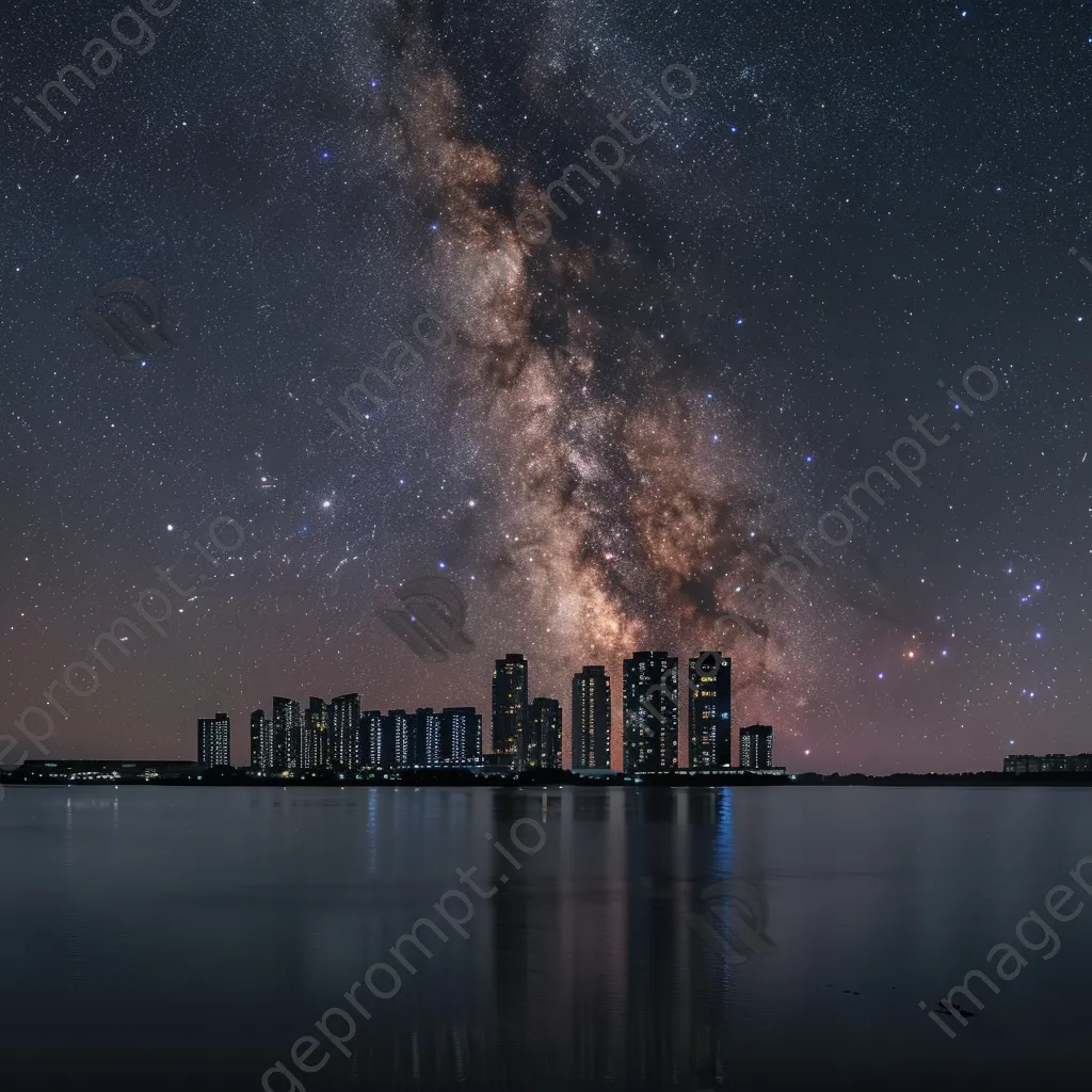 Milky Way galaxy above a city skyline at night - Image 2