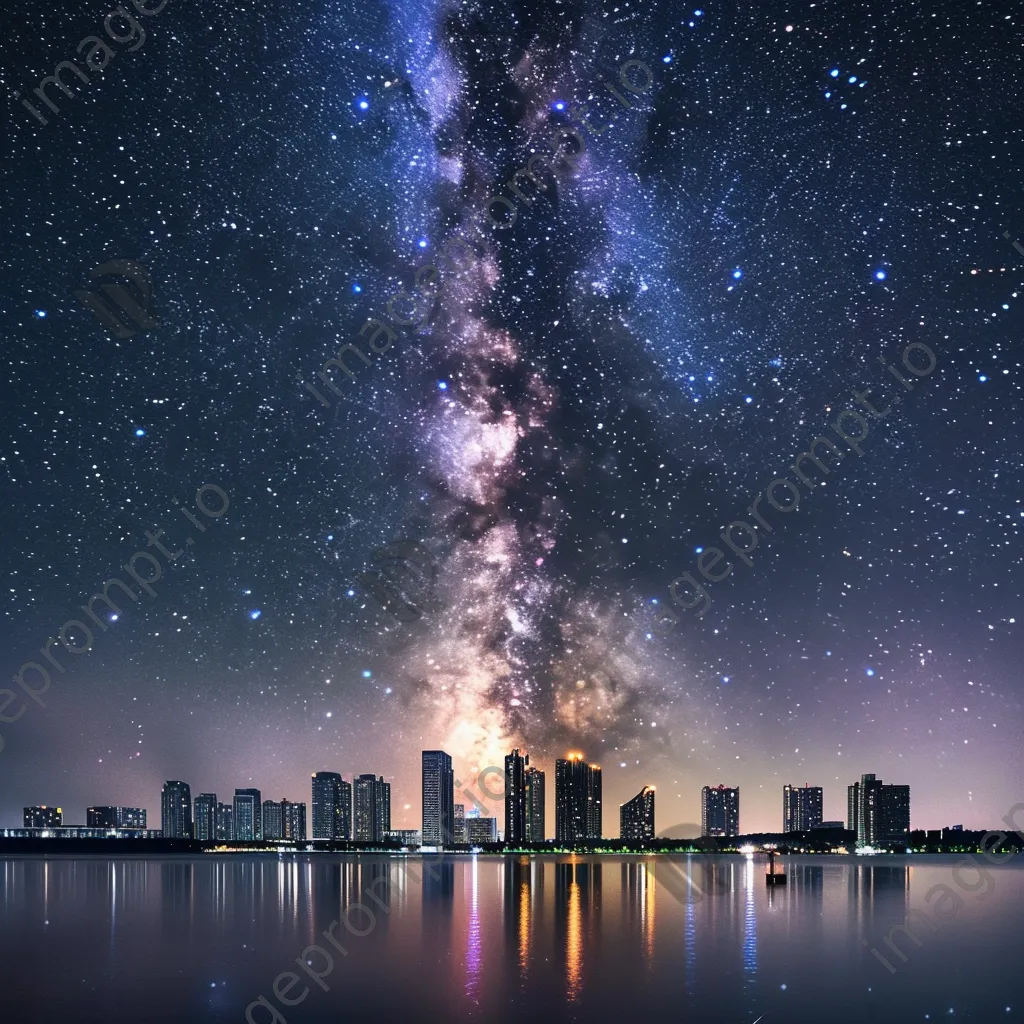 Milky Way galaxy above a city skyline at night - Image 3