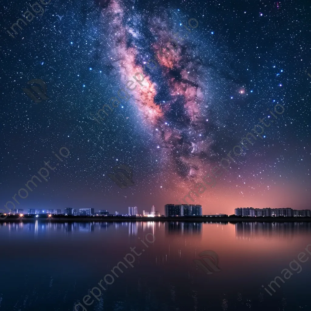 Milky Way galaxy above a city skyline at night - Image 4