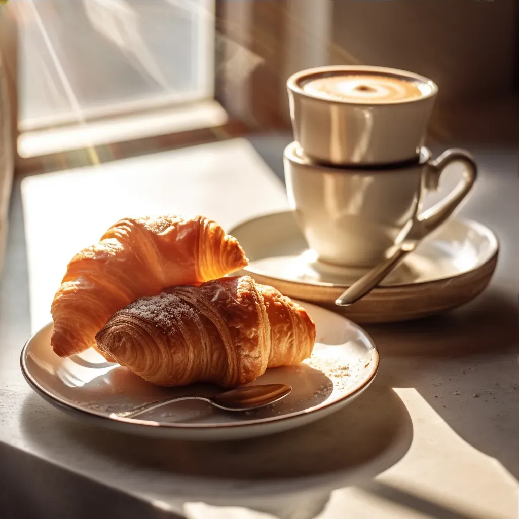 Freshly brewed espresso with croissant, shot on Canon EOS R5 - Image 3