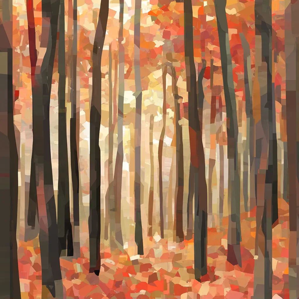 Low poly layered depiction of an autumn forest - Image 1