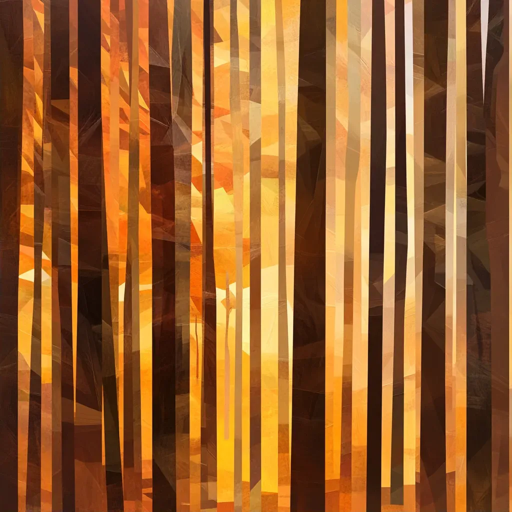 Low poly layered depiction of an autumn forest - Image 2