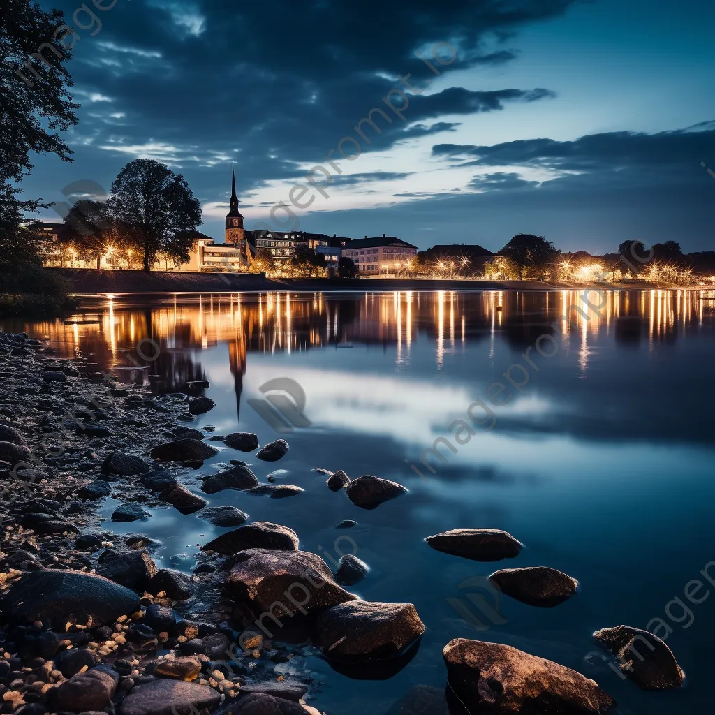 Long exposure photo of reflections on a river at dusk - Image 4