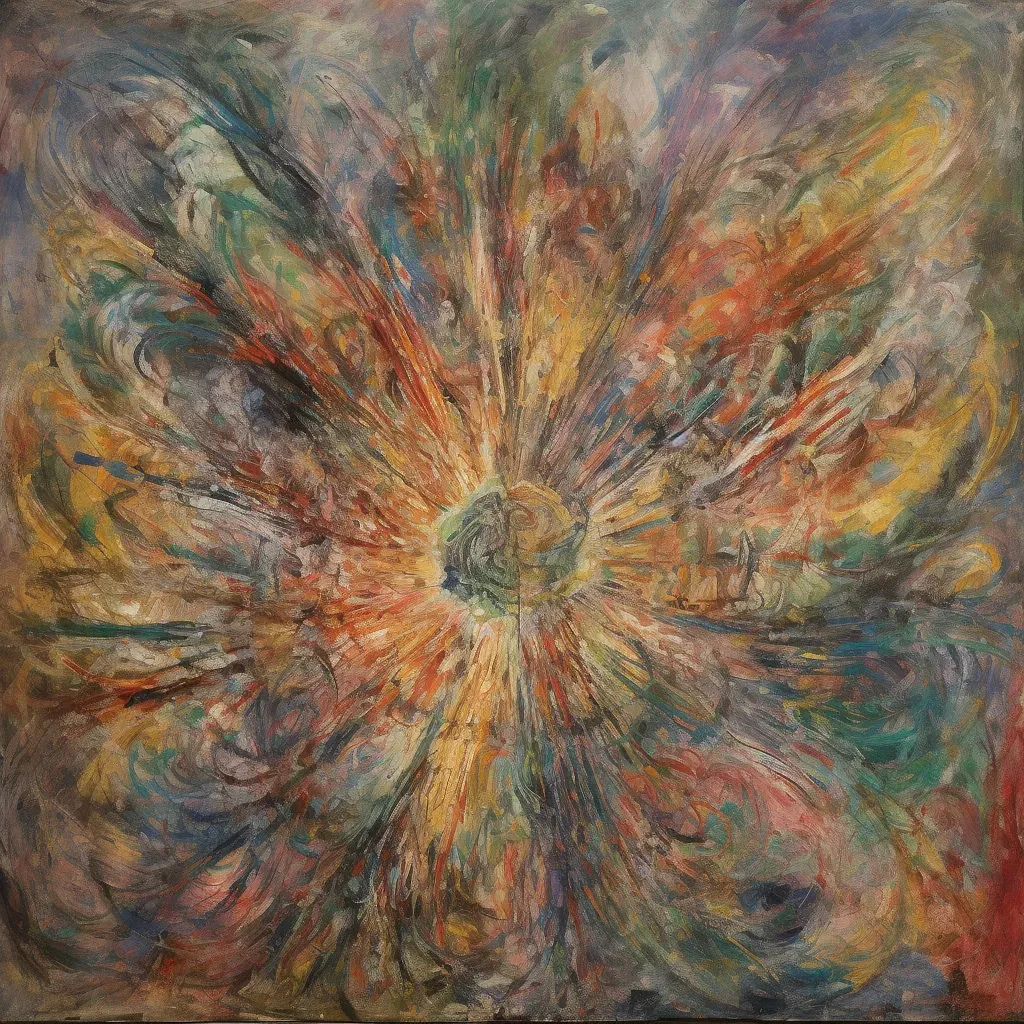 Radiant burst of swirling colors resembling a kaleidoscope