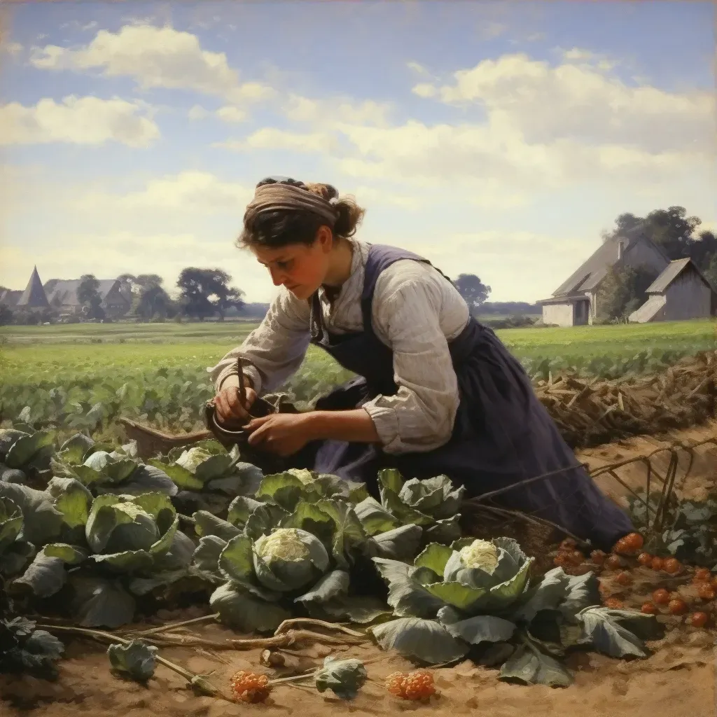 Farmer harvesting vegetables from bountiful garden - Image 3