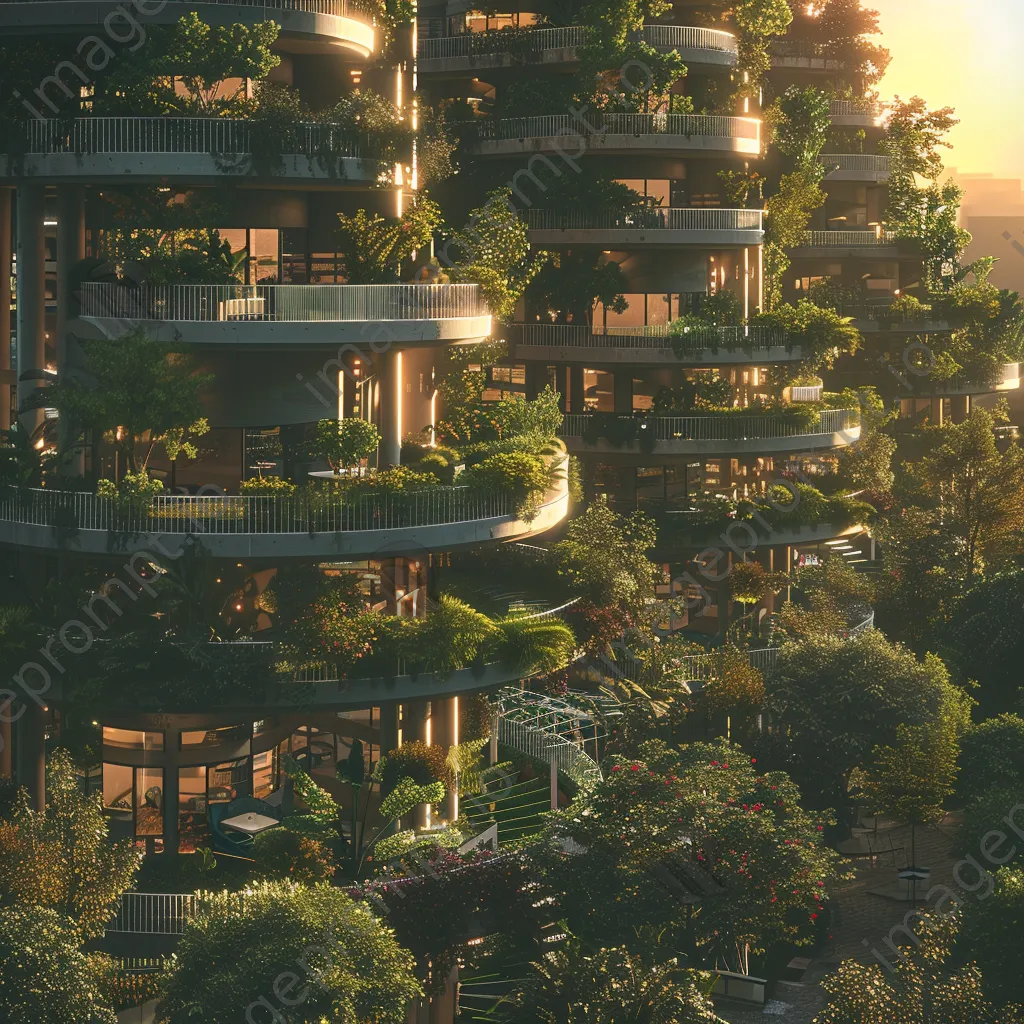 Futuristic residential area with modular homes and gardens - Image 3