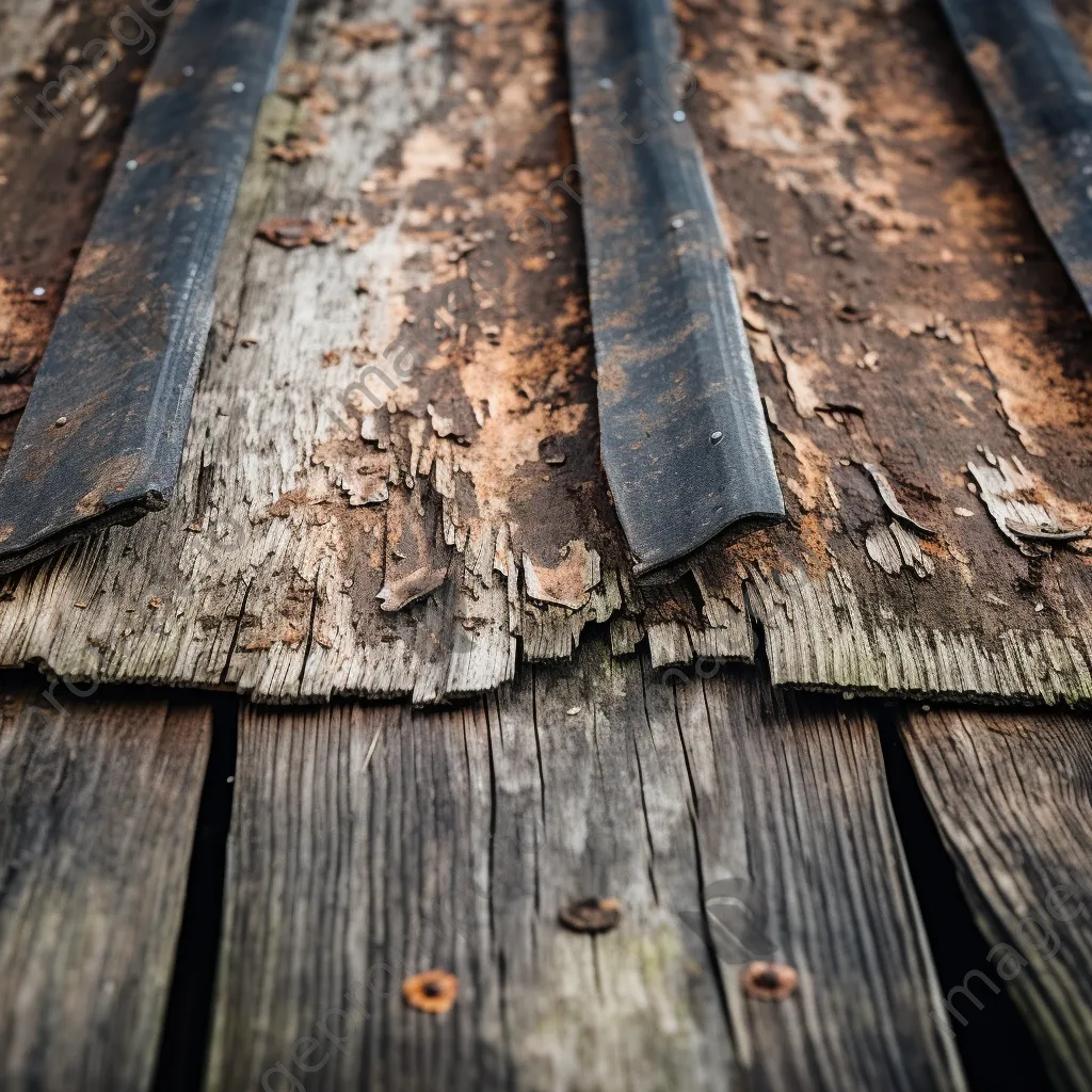 Weathered wood and rusty roof of a historic barn - Image 1