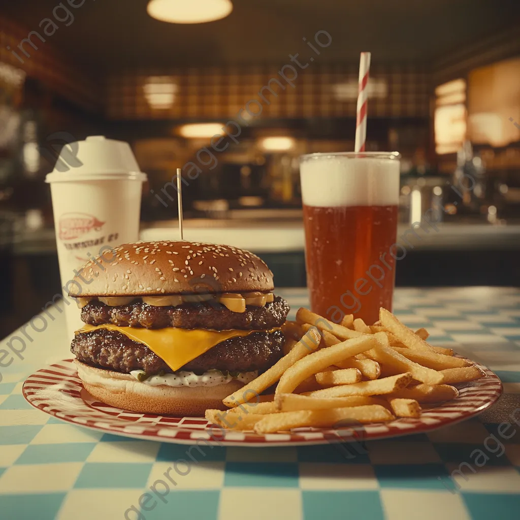 Fast food meal with burger, fries, and drink - Image 3