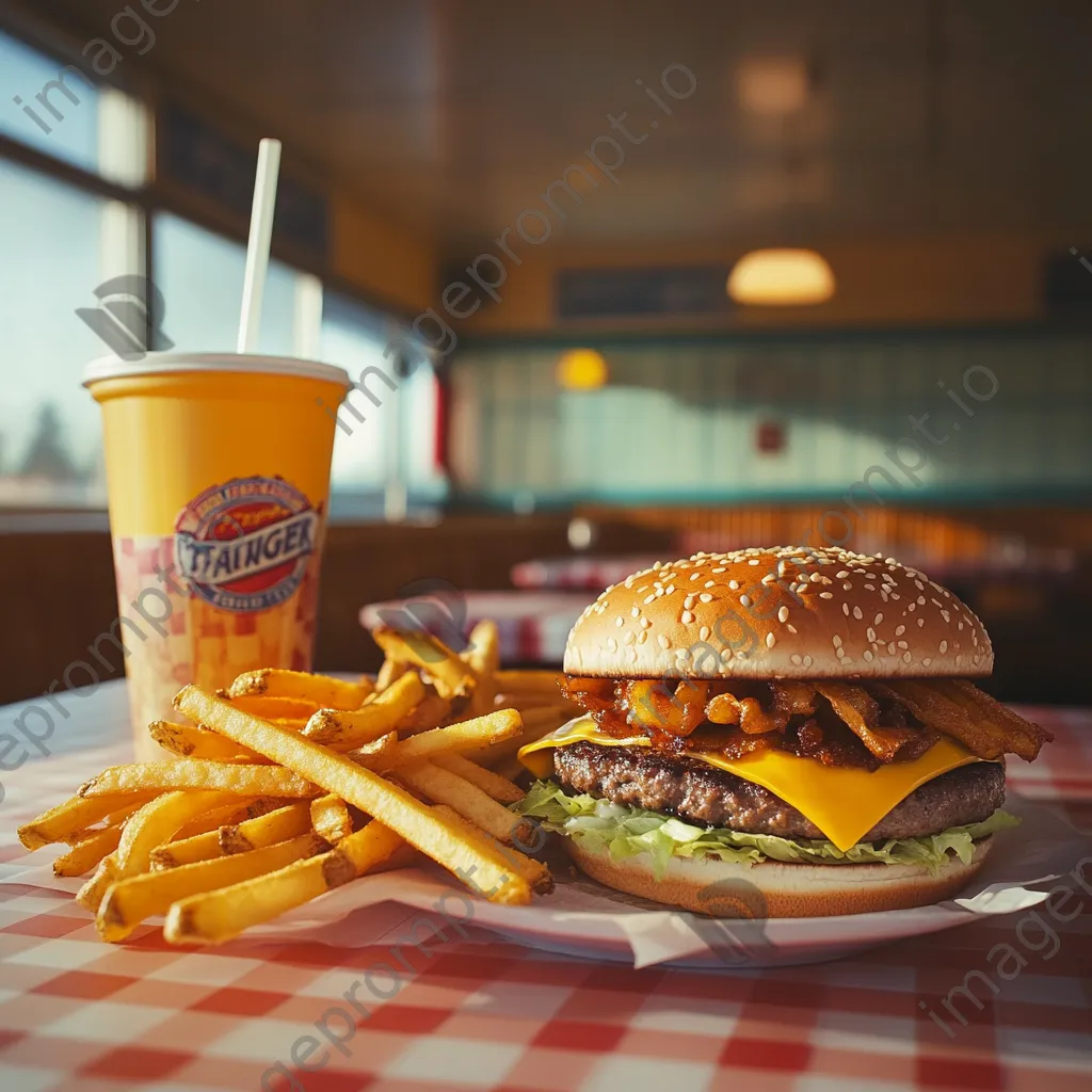 Fast food meal with burger, fries, and drink - Image 4