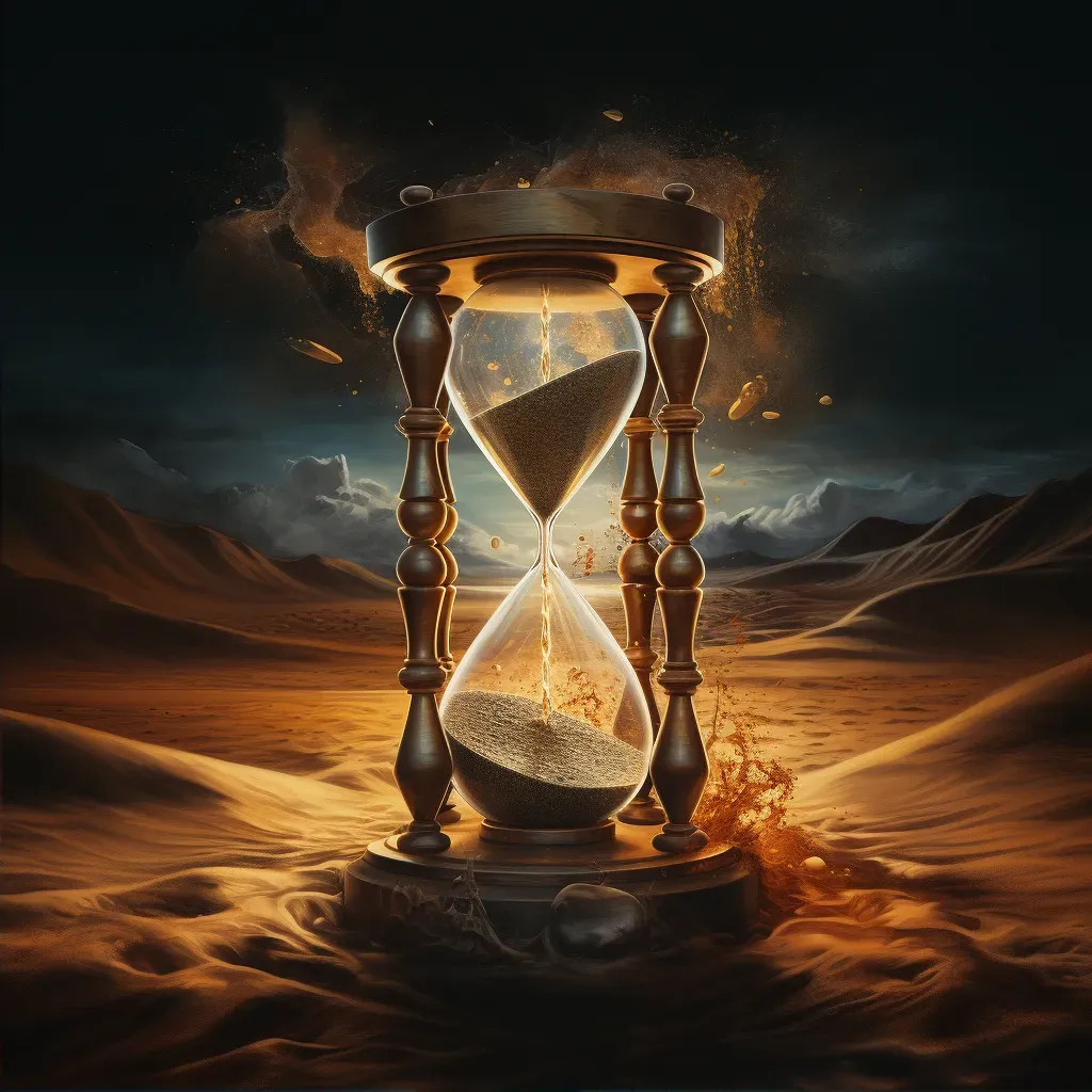 Illustration of an hourglass with falling sand representing time passage - Image 2