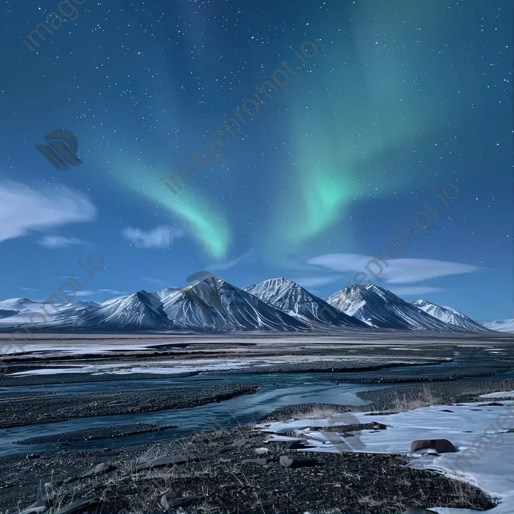 Aurora borealis over arctic tundra - Image 1