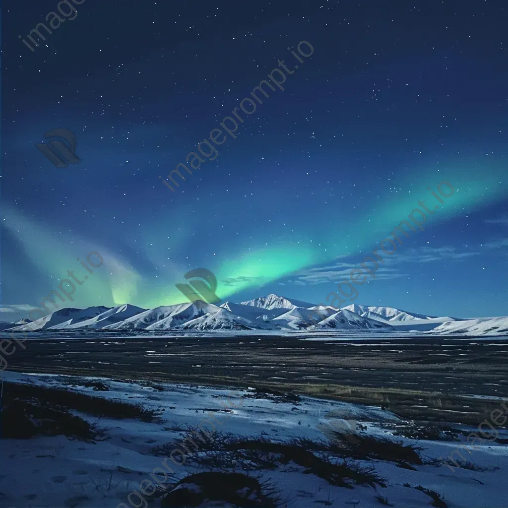 Aurora borealis over arctic tundra - Image 2