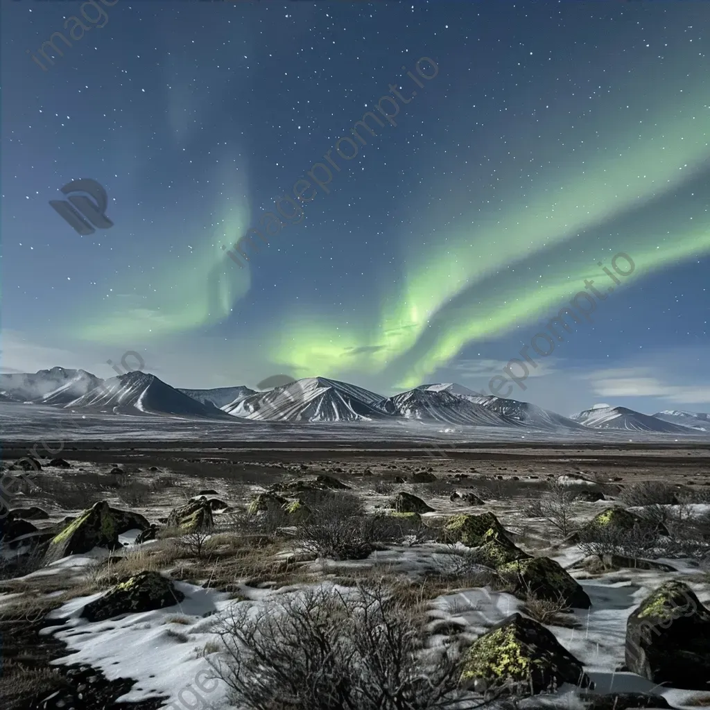 Aurora borealis over arctic tundra - Image 4