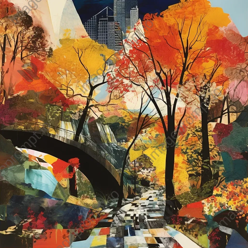 Collage of Central Park showing vibrant autumn colors - Image 2