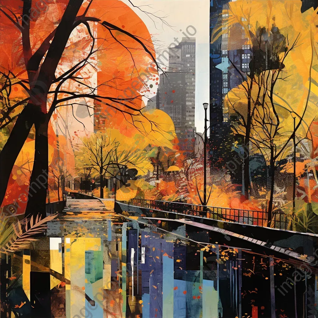 Collage of Central Park showing vibrant autumn colors - Image 3