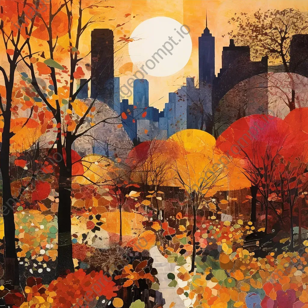 Collage of Central Park showing vibrant autumn colors - Image 4