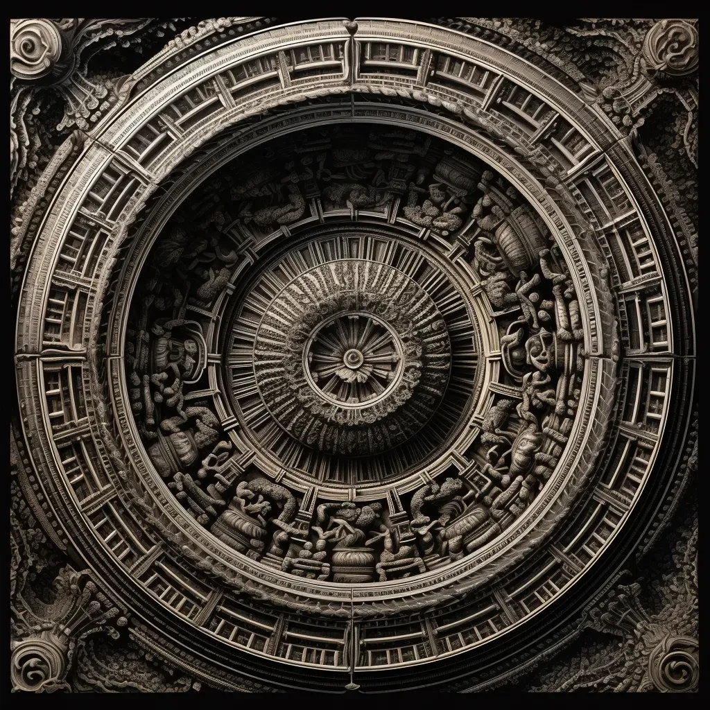 Intricate geometric mandala pattern on a black background - Image 2