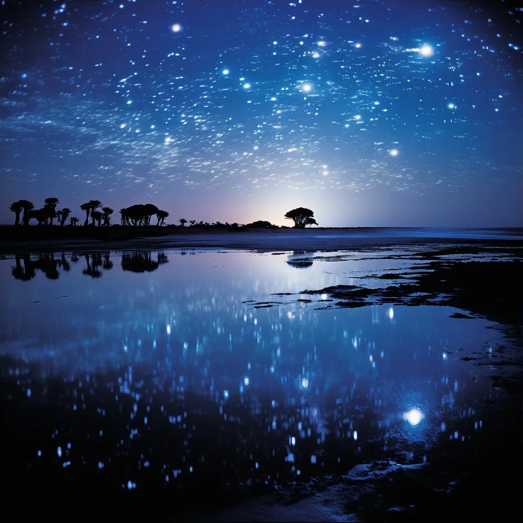 Milky Way reflection in the still waters of an alien ocean - Image 3