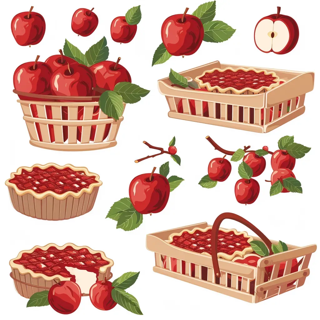 Rustic apple orchard logo with vintage apple basket, apple pie, wooden crates - Image 1