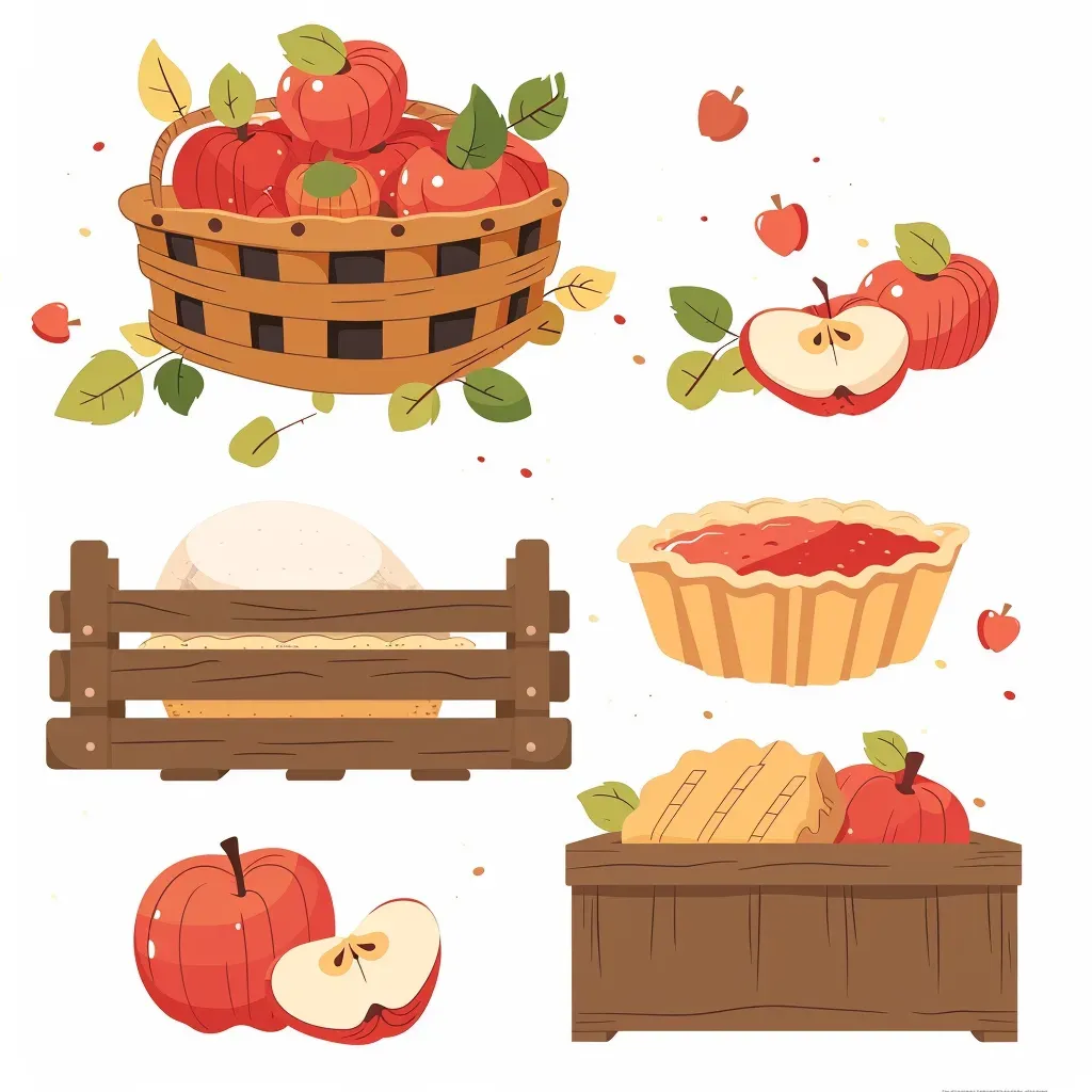 Rustic apple orchard logo with vintage apple basket, apple pie, wooden crates - Image 4