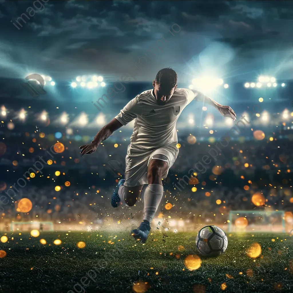 Soccer player in action kicking the ball on the field - Image 3