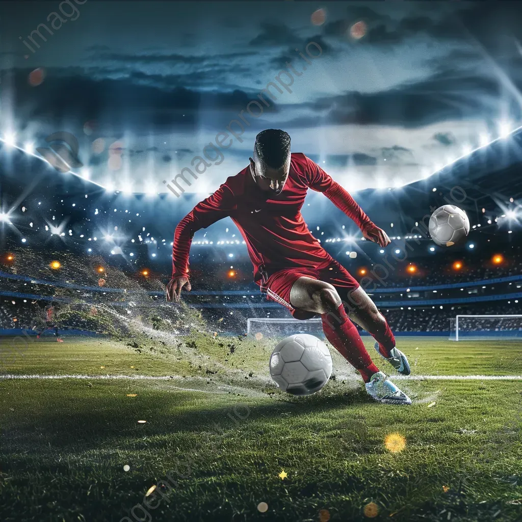 Soccer player in action kicking the ball on the field - Image 4