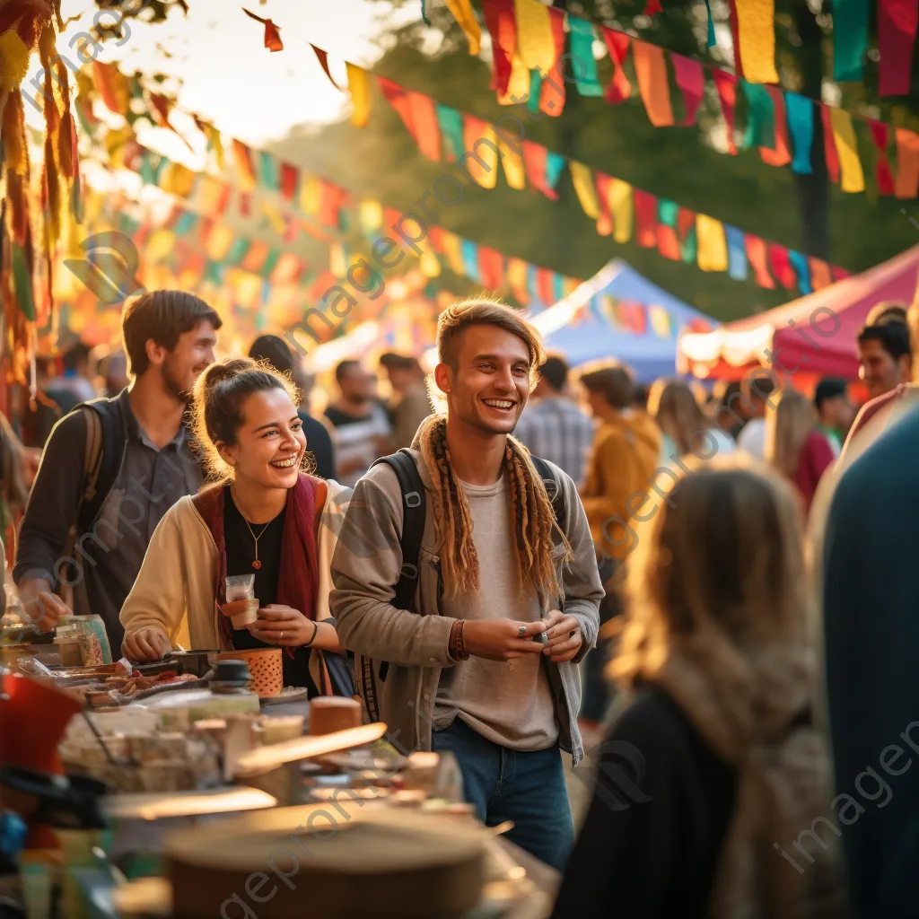 Students enjoying various activities at a college outdoor festival. - Image 3