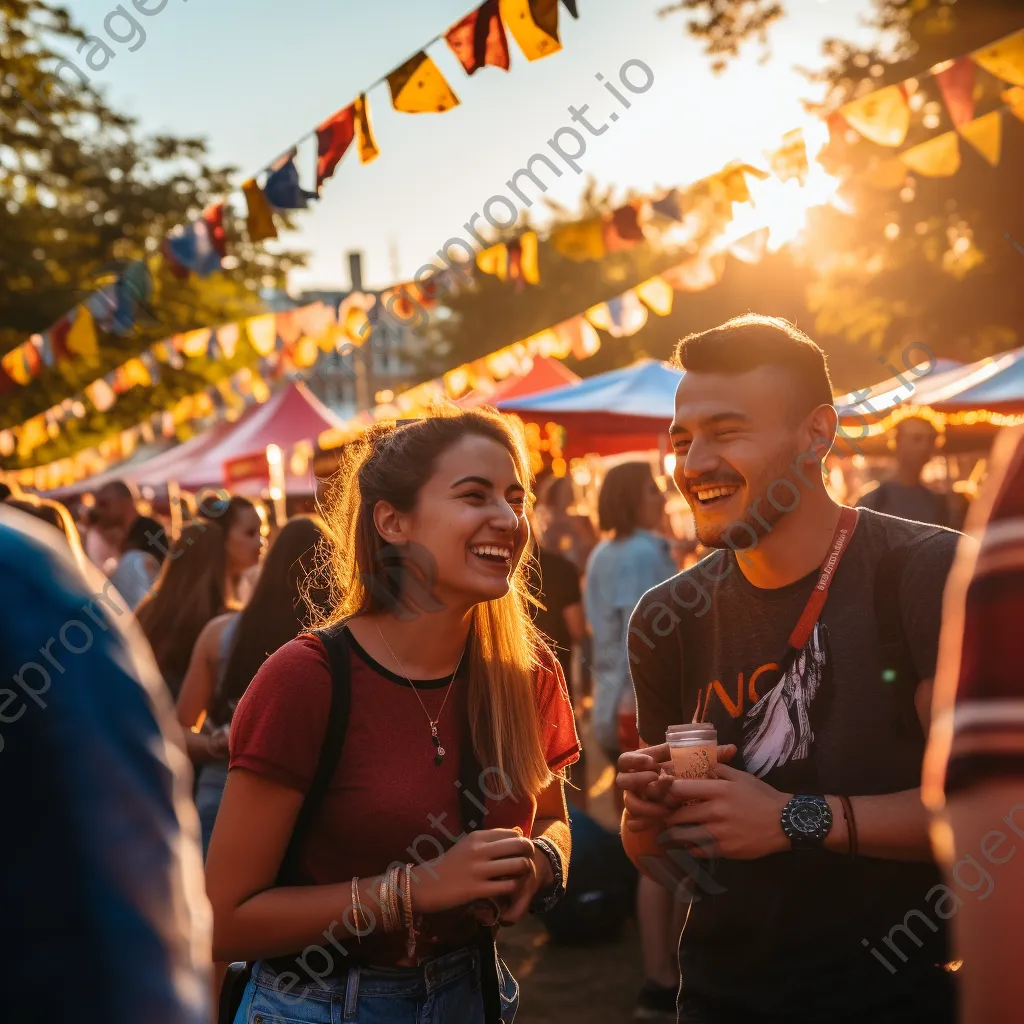 Students enjoying various activities at a college outdoor festival. - Image 4