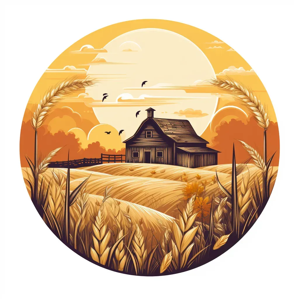 Harvest moon logo with cornfield, rustic barn, autumn colors - Image 4