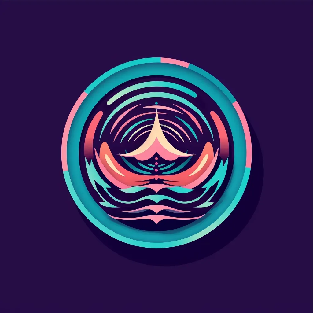 Logo with abstract coin in purple and blue colors - Image 3