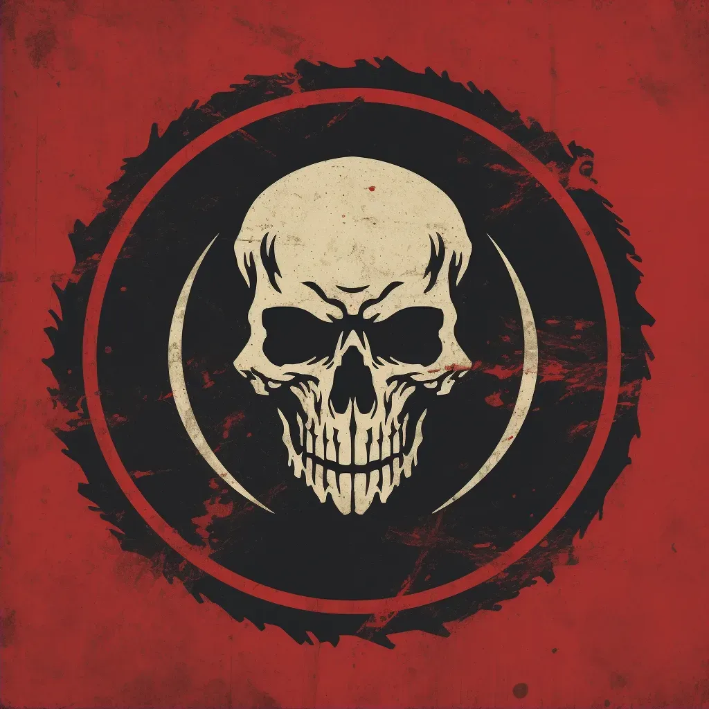 Edgy skull logo for punk fashion brand in black and red - Image 2